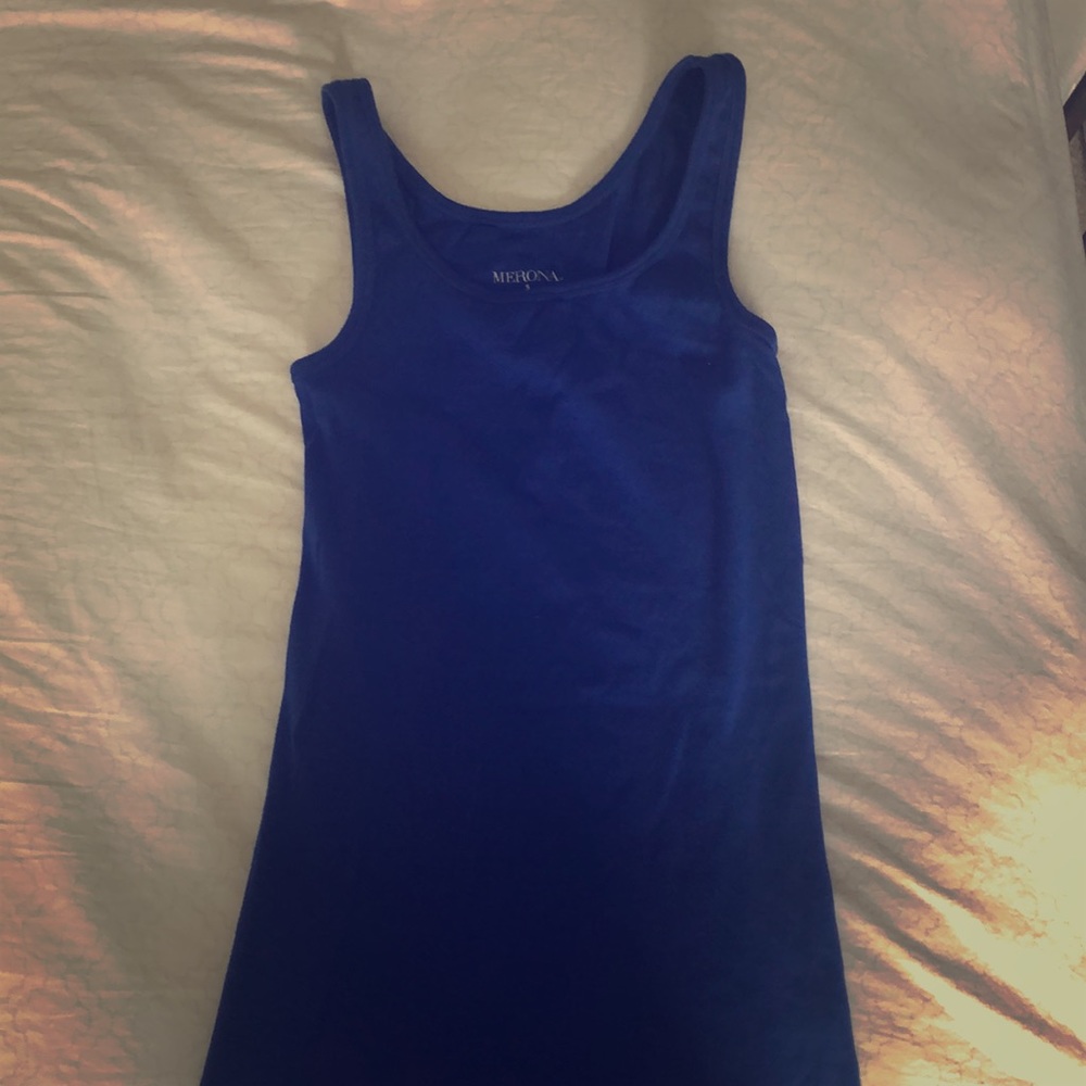 Blue cotton tank top